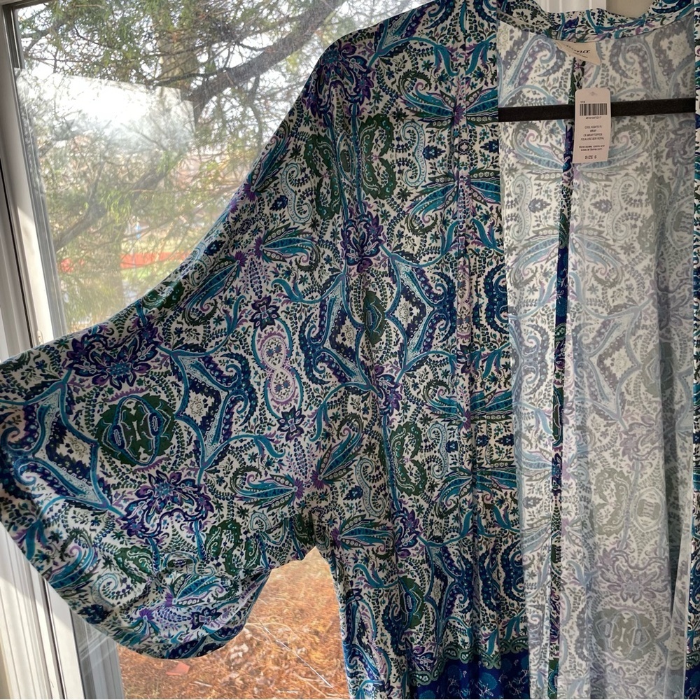 Soma COOL NIGHTS Kimono Pajama Wrap Folklore Bdr Royal - Picture 8 of 9